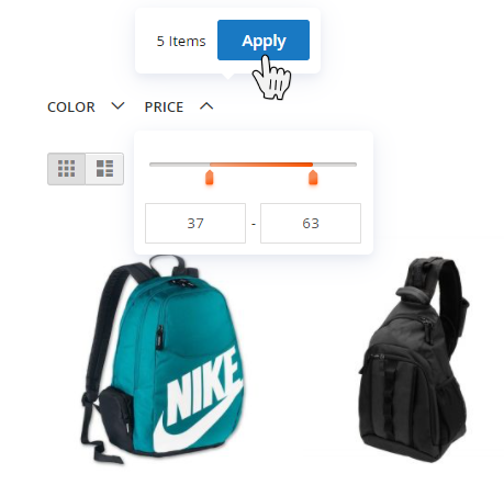 Magento 2 Product Filter: Submission Options