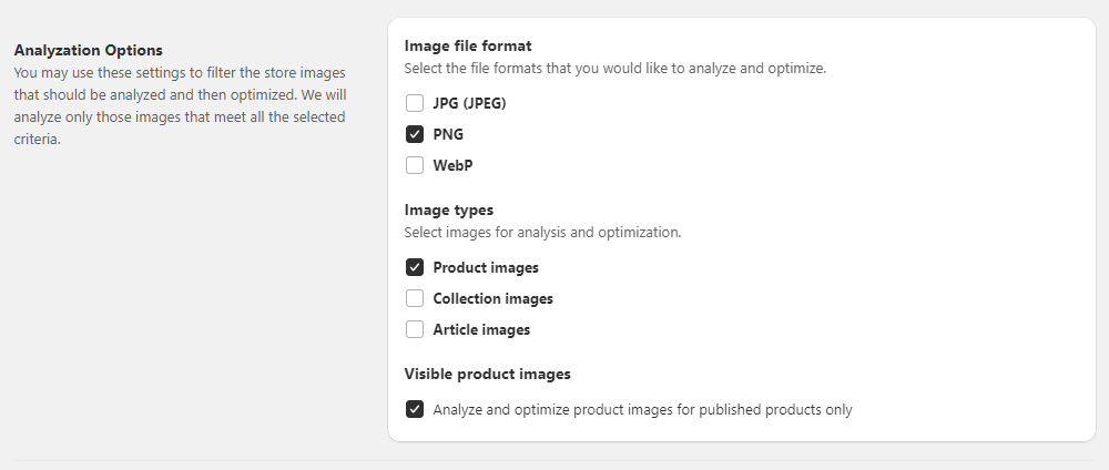 Shopify Image Optimizer - Synchronization and Analysis Shopify Image Optimizer - Synchronization and Analysis